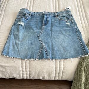 Old Navy Denim Mini Skirt with Distressed Accents